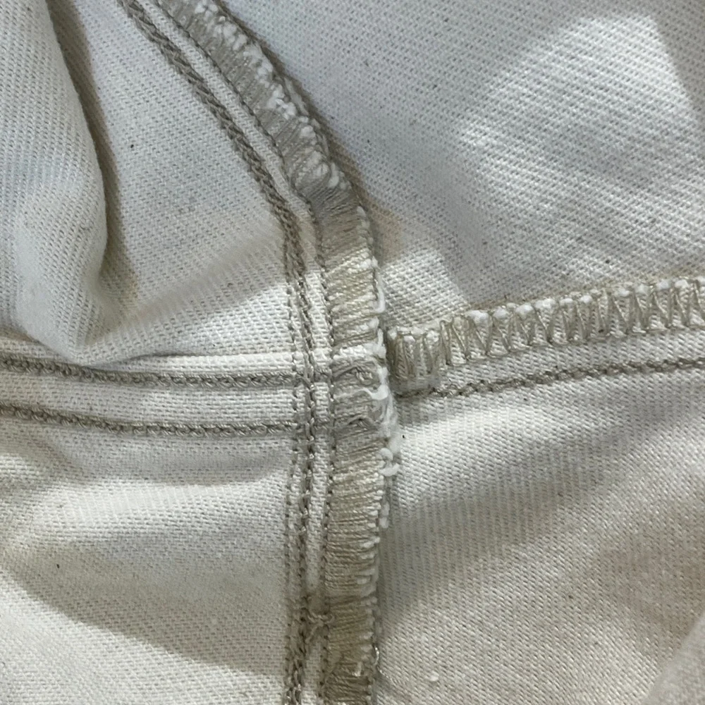 Lands' End Cream/OFF WHITE Denim Jeans WOMENS SIZE 22W CROPPED/ANKLE